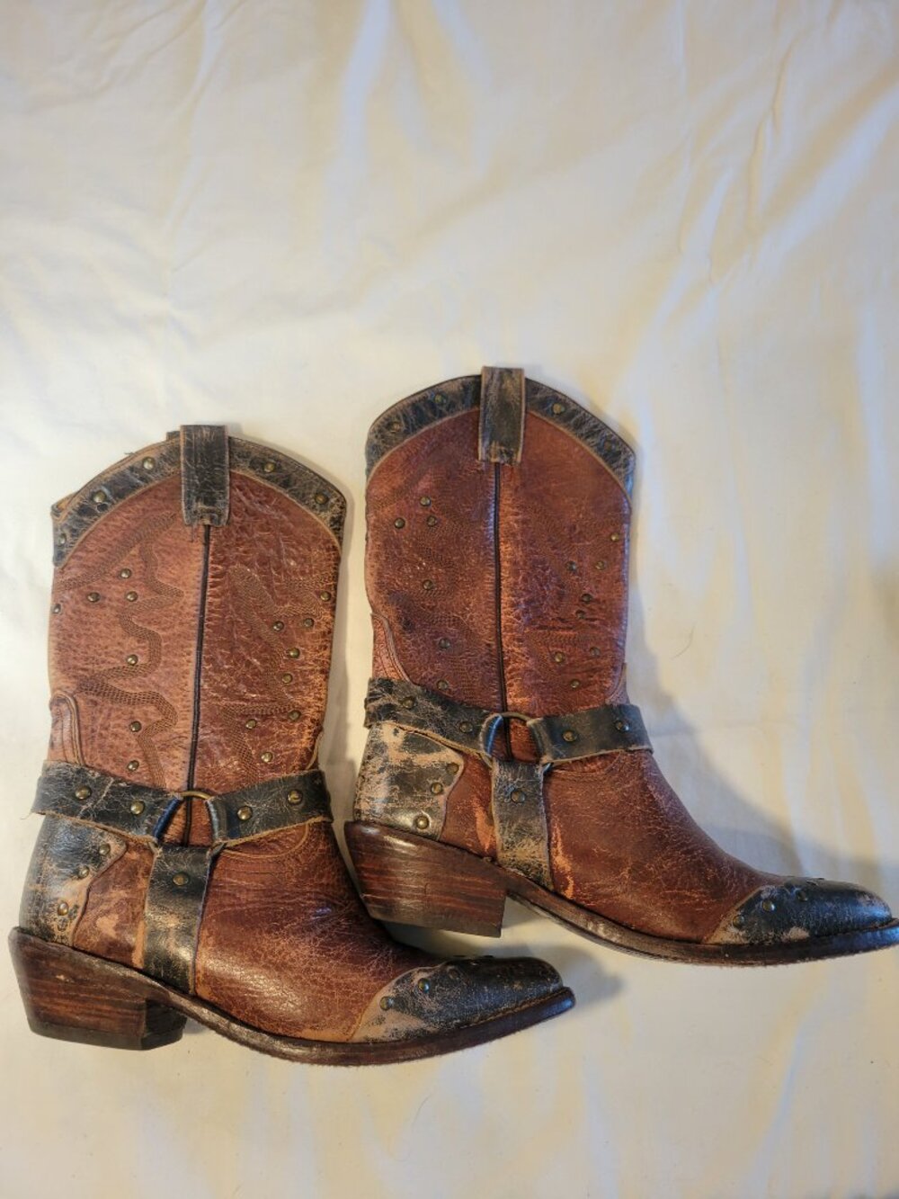 Bed|Stü Cisalpine Harness Boots Cobbler Series Distressed Leather Women's 7.5 - Picture 10 of 15